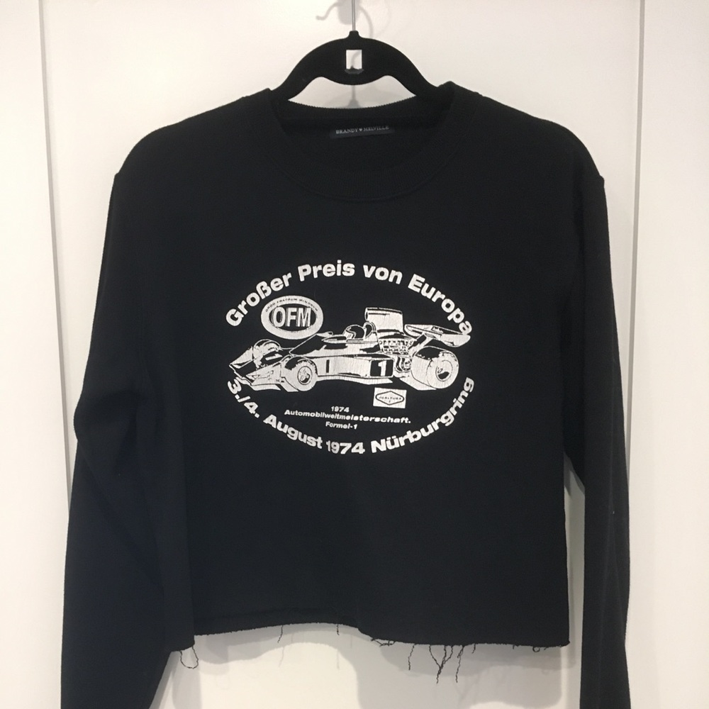 ONE SIZE cropped raw hem Brandy Melville top